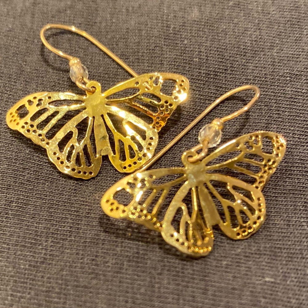 Elegant Holly Yashi Gold Butterfly Earrings